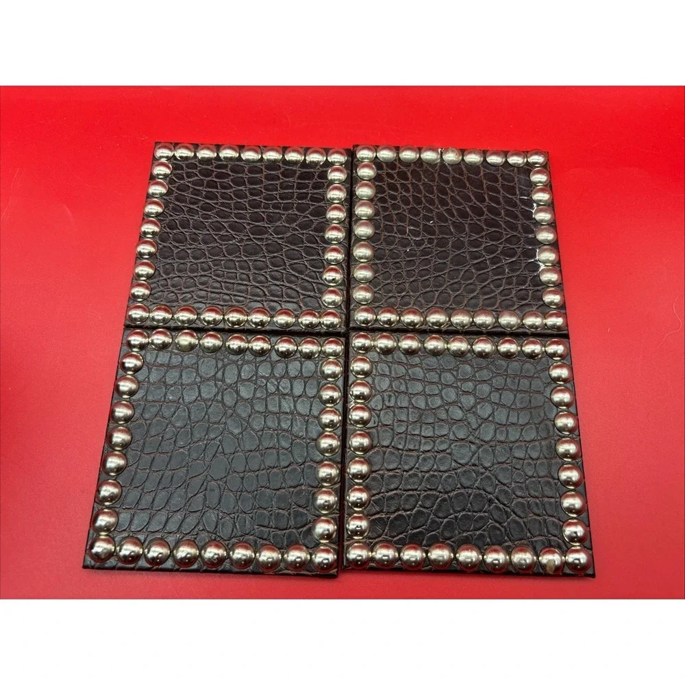 VTG Dransfield & Ross Crocodile Brown Coasters Set of 4 Barware